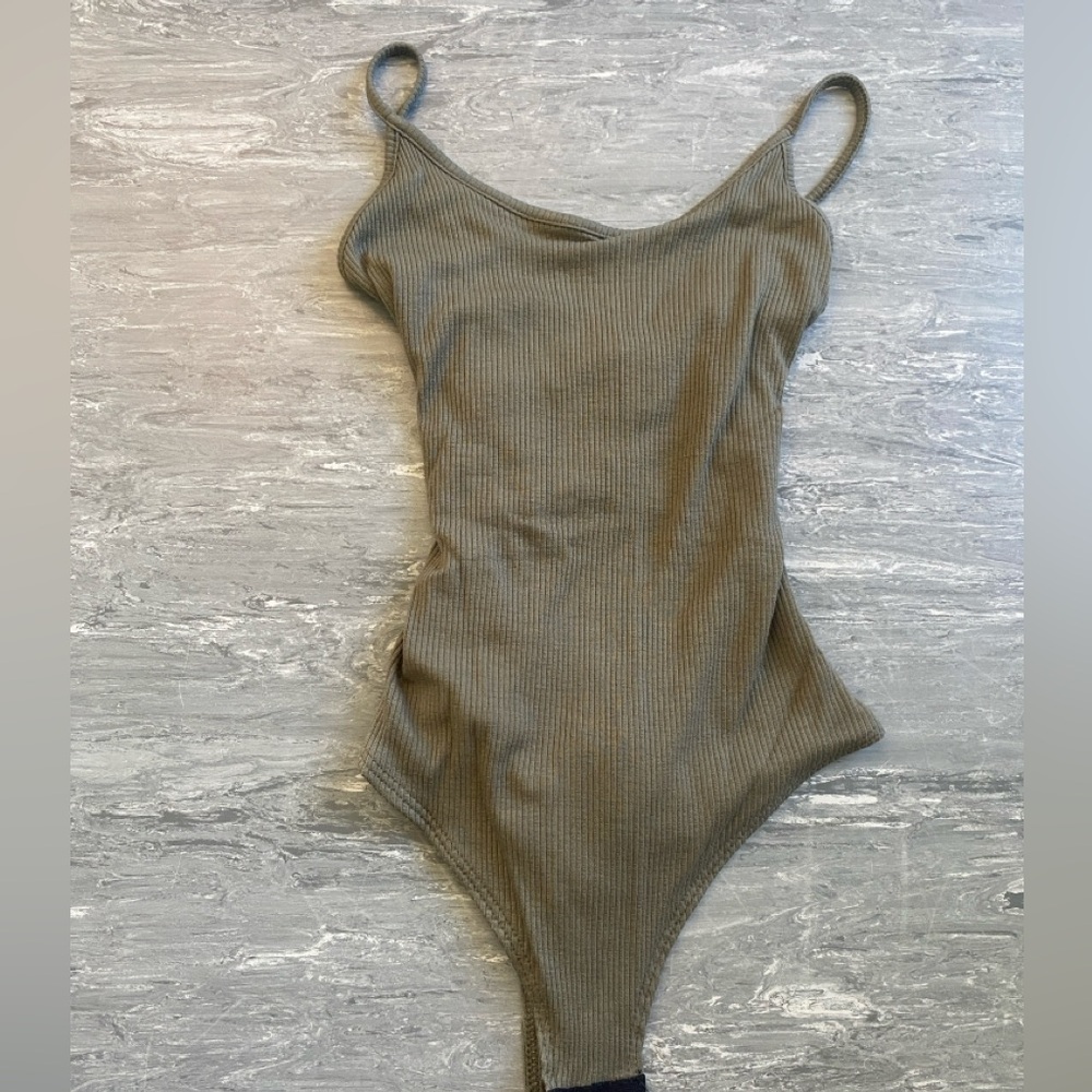Windsor Olive Ribbed Bodysuit
